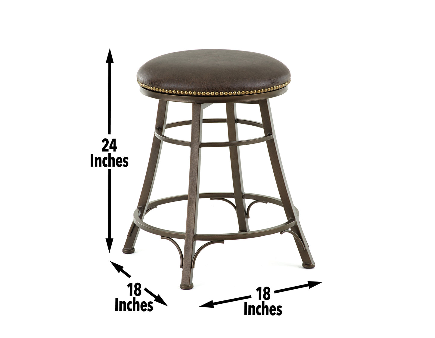 Bali 24″ Backless Counter Stool, Swivel