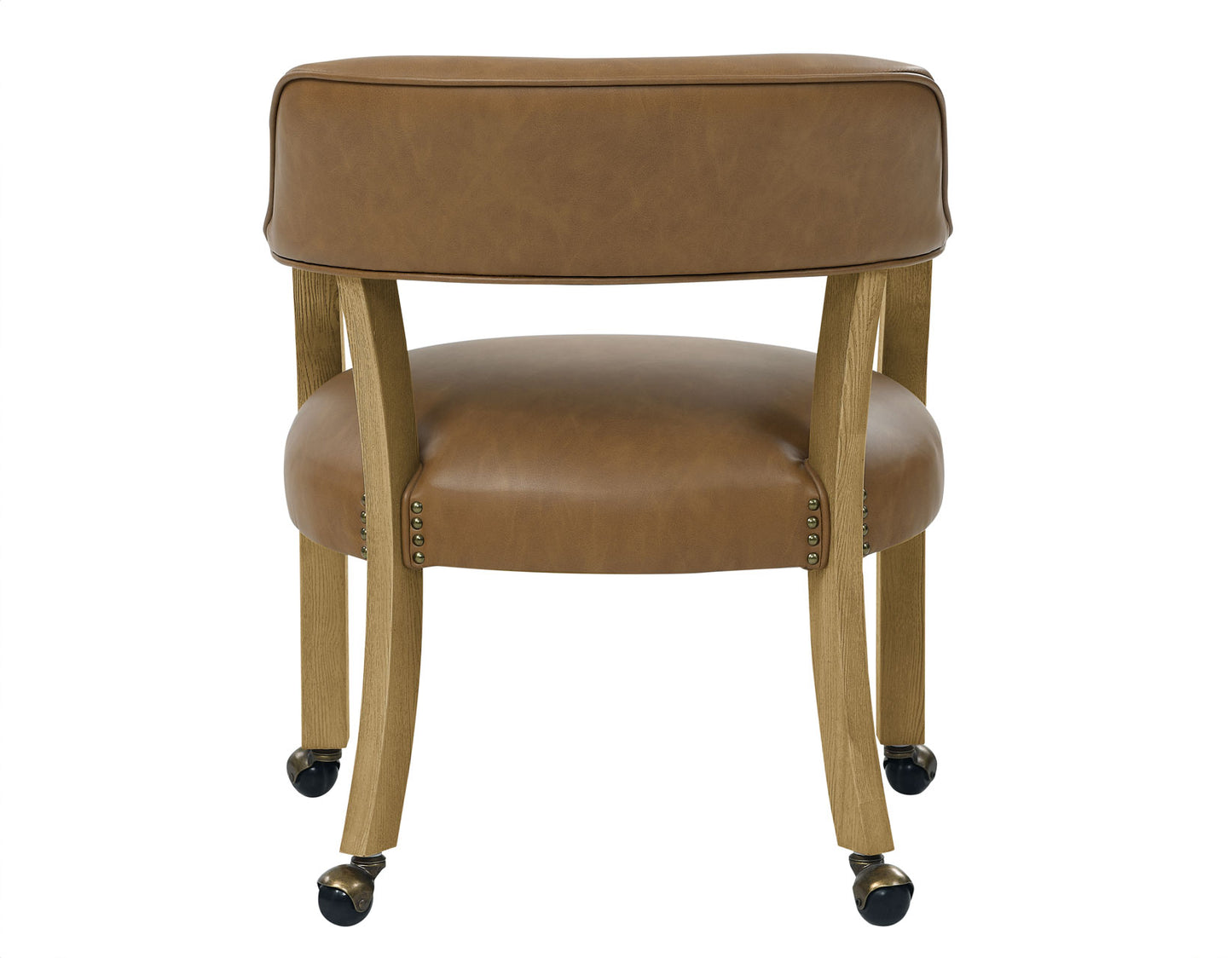 Rylie Captains Chair, Natural Finish with Camel Vegan Leather