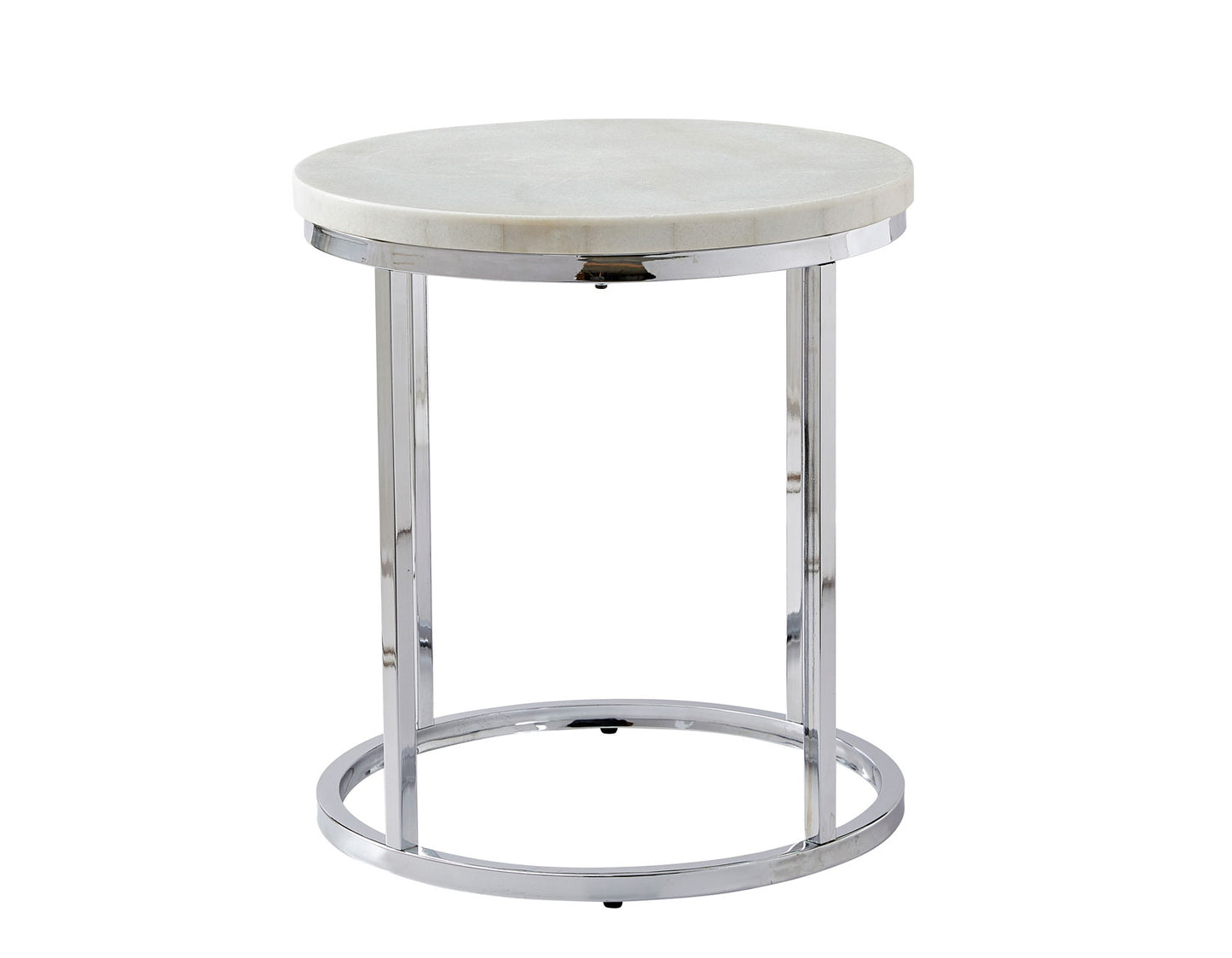 Echo White Marble Top Chairside End Table