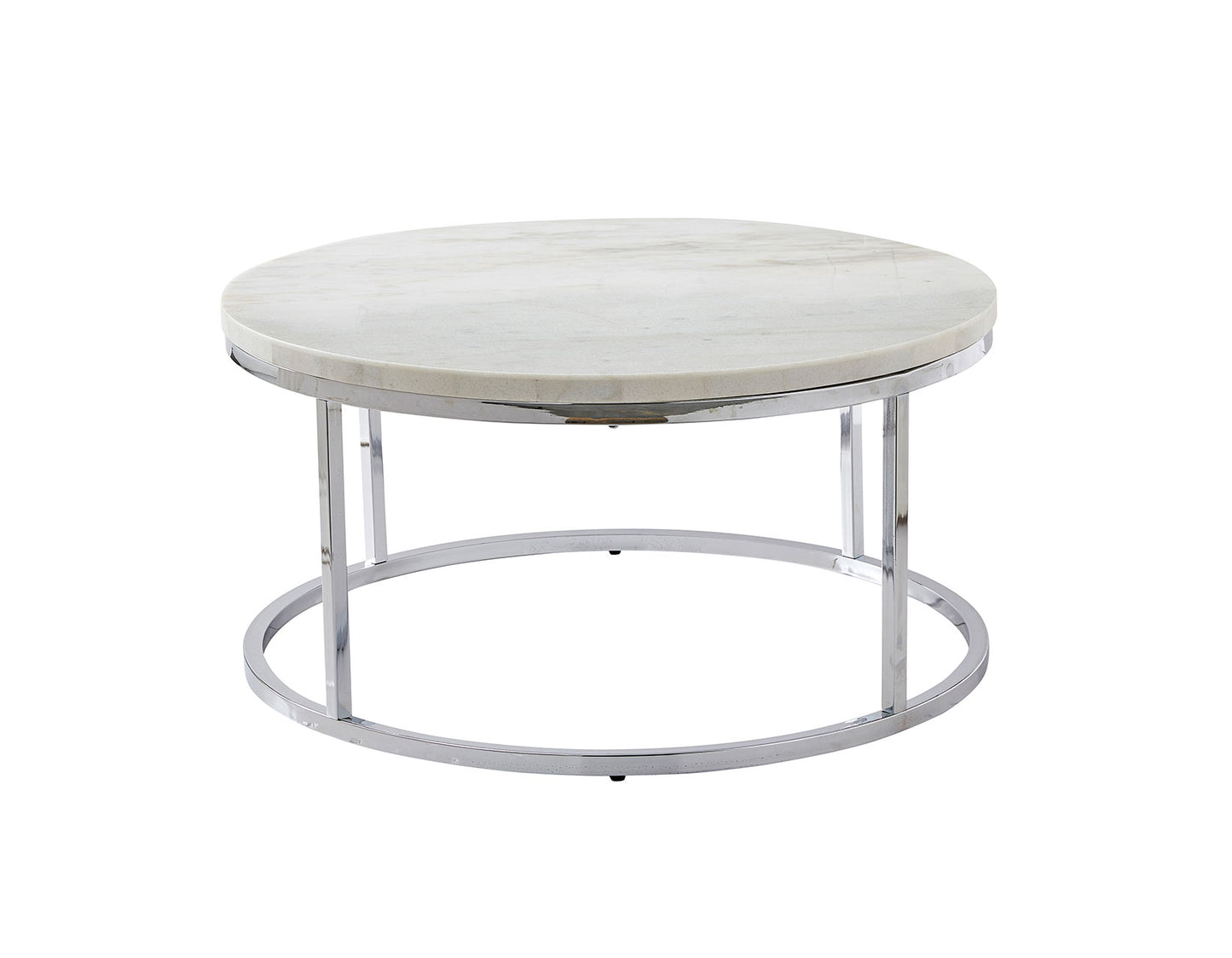 Echo White Marble Top Chairside End Table