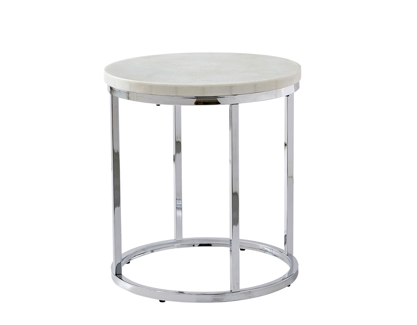 Echo White Marble Top Chairside End Table