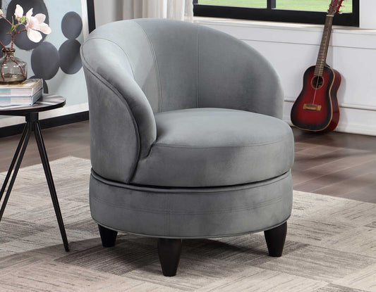 Sophia Swivel Accent Chair, Gray Velvet