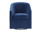 Arlo Upholstered Swivel Barrel Chair, Indigo Velvet