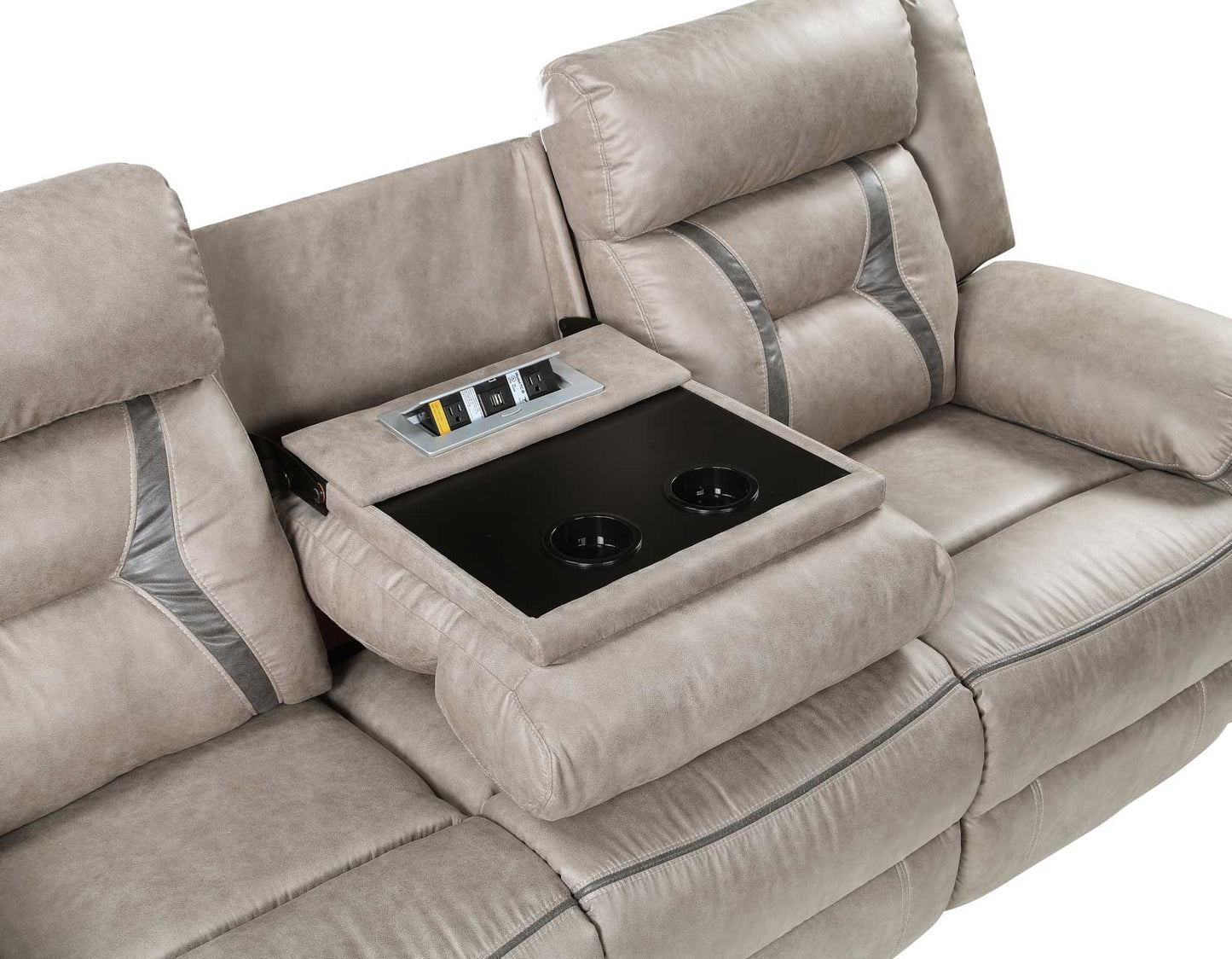 Tyson Recliner Sofa w/Drop Down Table and Power Strip