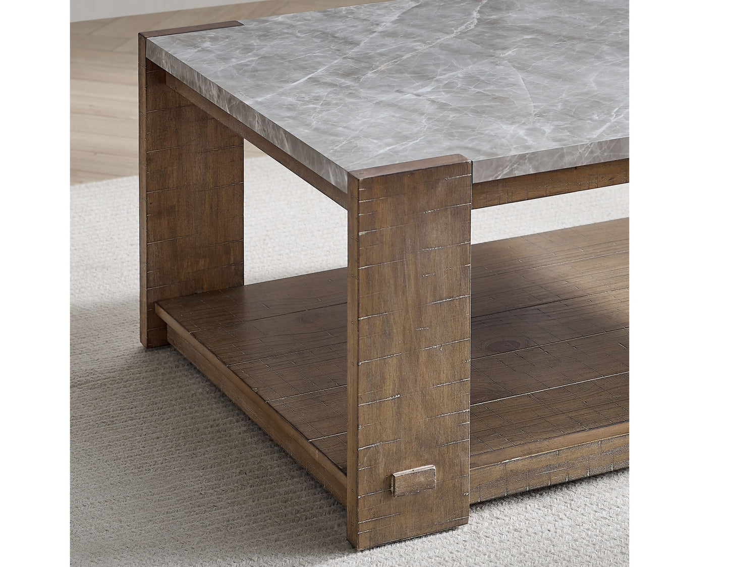 Libby Sintered Stone Coffee Table w/Casters