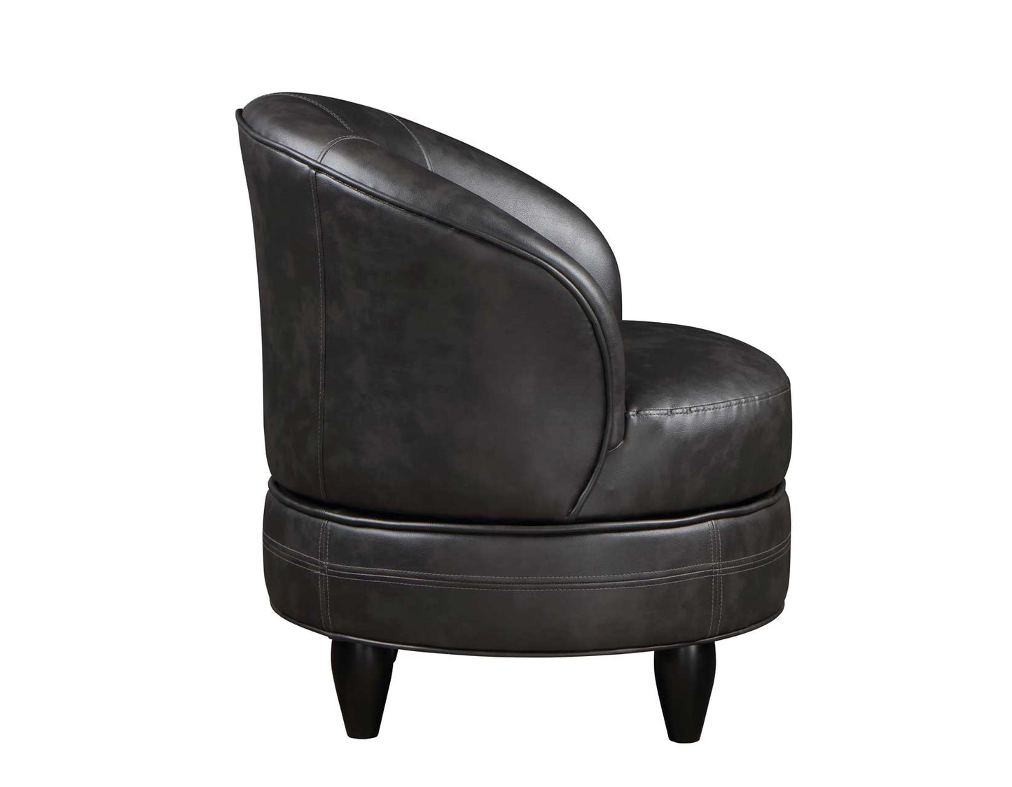 Sophia Swivel Accent Chair, Gray Leatherette