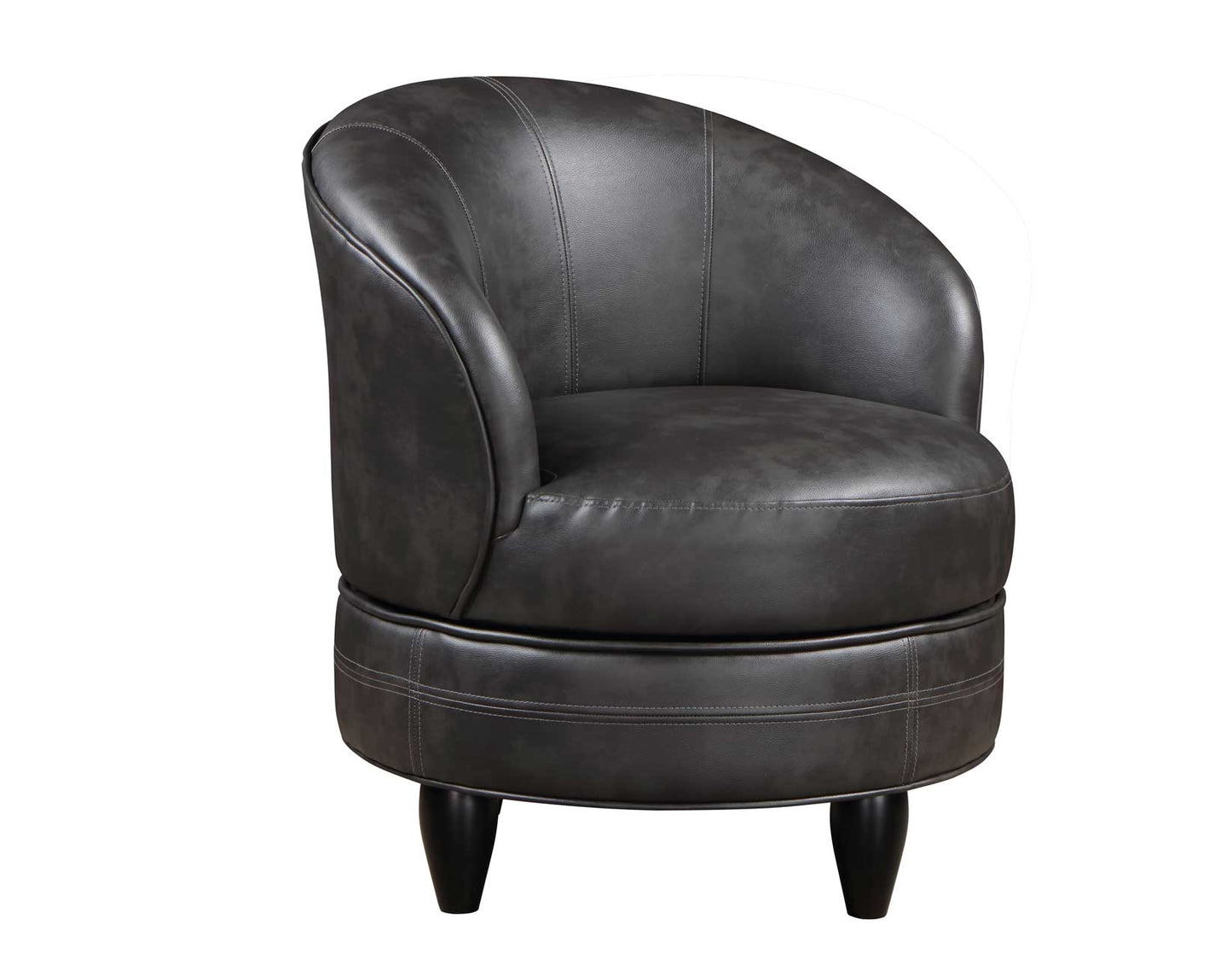 Sophia Swivel Accent Chair, Gray Leatherette