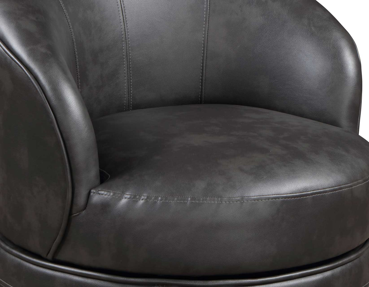 Sophia Swivel Accent Chair, Gray Leatherette