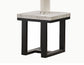 Lucca White Marble Top End Table