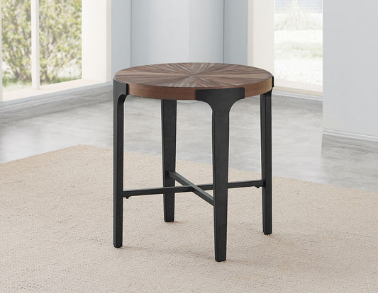 Chevron 22-inch Round End Table