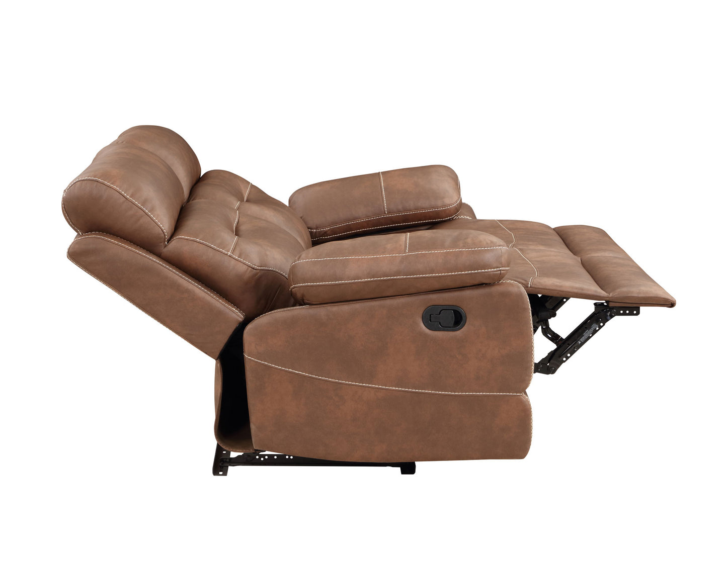 Rudger Manual Reclining Loveseat, Brown