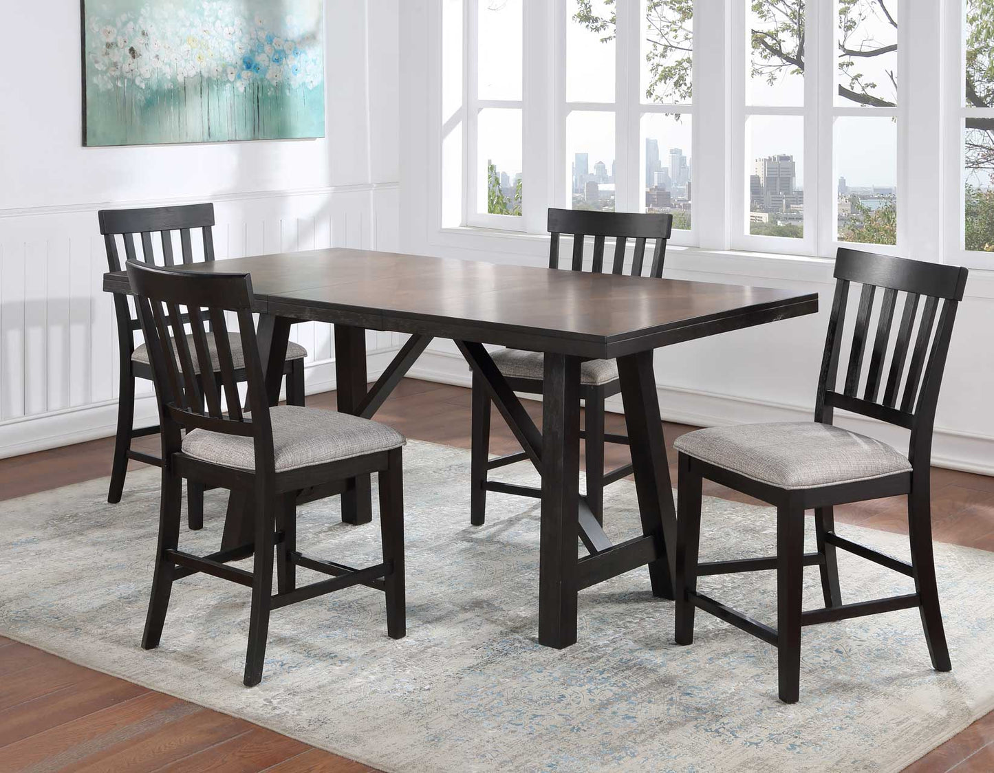 Halle 5-Piece Counter Dining Set
(Counter Table & 4 Counter Chairs)