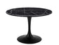 Colfax 45 inch Round Black Marquina Marble Top/Black Base Dining Table