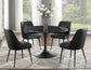 Colfax 45 inch Round Black Marquina Marble Top/Black Base Dining Table