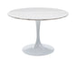 Colfax 45 inch Round White Marble Top/White Base Dining Table