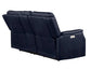 Valencia Dual-Power Leatherette Reclining Console Loveseat, Ocean Blue