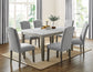 Emily 5-Piece White Marble Dining Set
(Table & 4 Side Chairs)