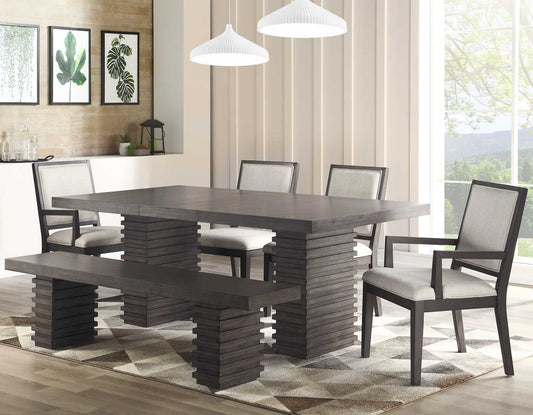 Mila 6 Piece Set
(Table, Bench & 4 Side Chairs)