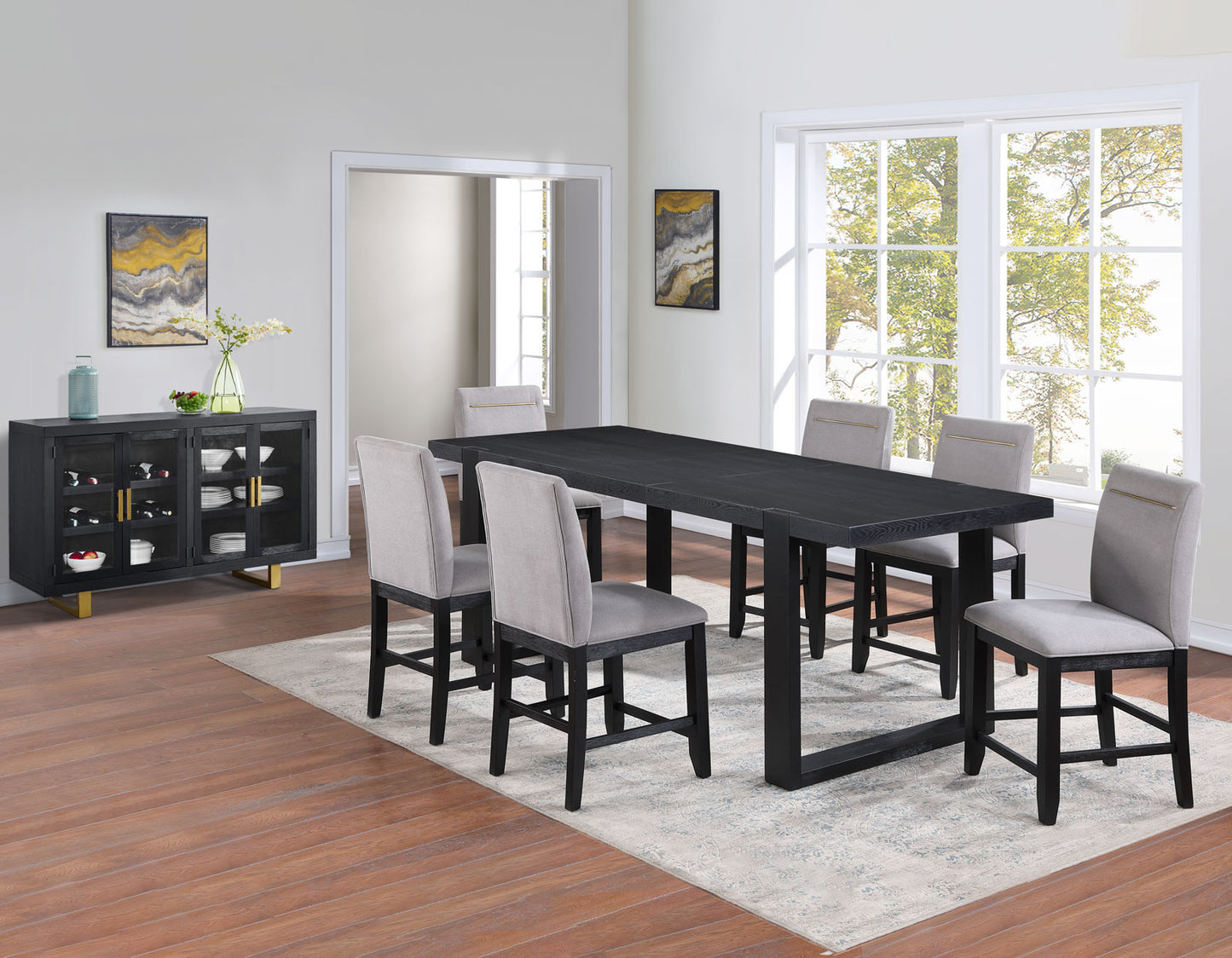 Yves 5-Piece Counter Dining Set
(Counter Table & 4 Performance Fabric Counter Chairs)