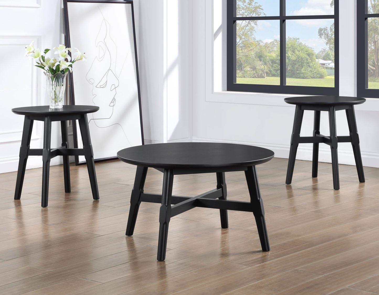 Oslo 3-Piece Table Set, Black