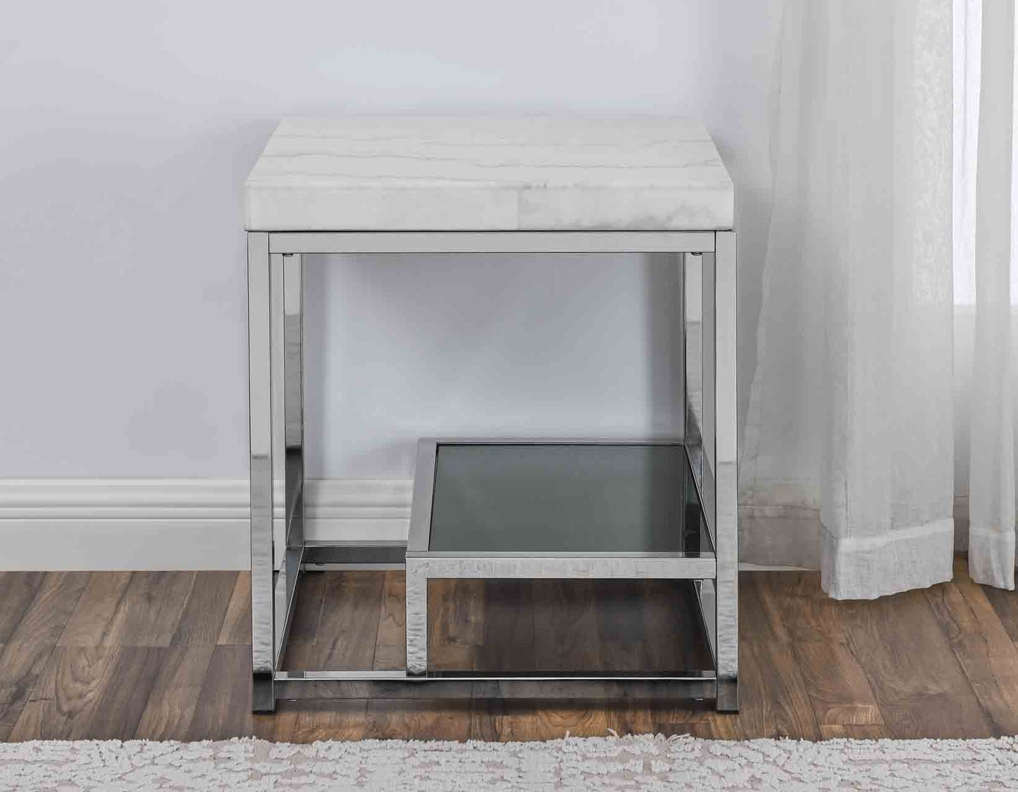 Aston 3-Piece White Marble Table Set