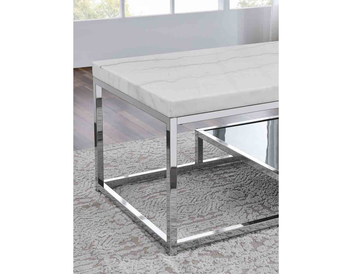 Aston 3-Piece White Marble Table Set