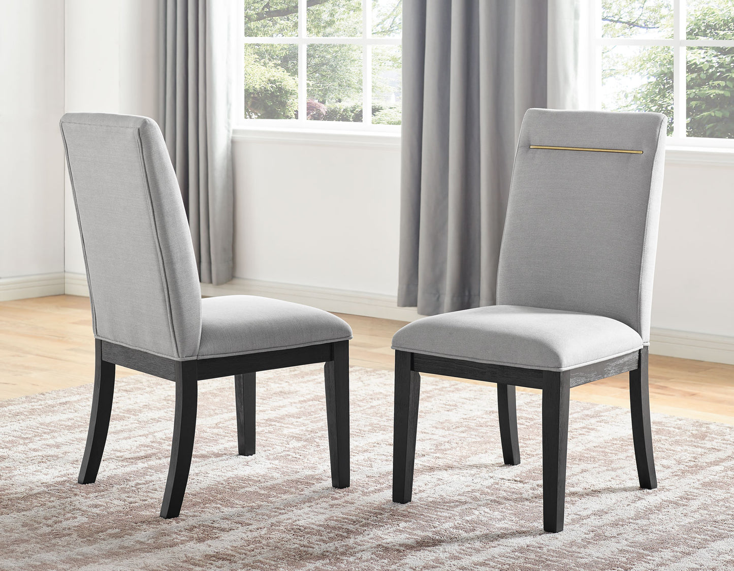 Yves 5 Piece Dining Set
(Table & 4 Grey Performance Side Chairs)