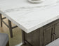 Grayson 6 Piece White Marble Top Counter Set
(Counter Table, Counter Bench & 4 Counter Chairs)