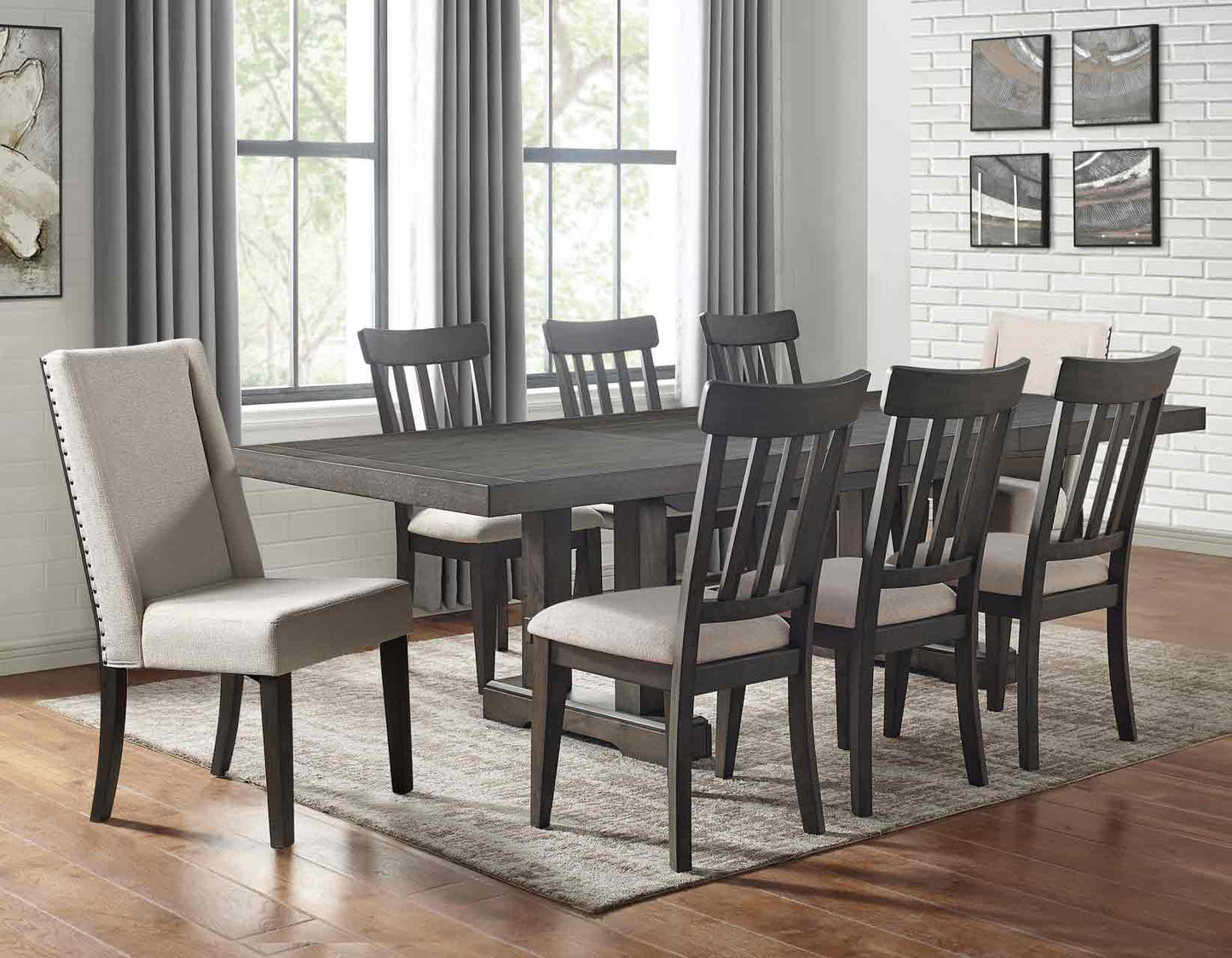 Napa 7-Piece Dining Set
(Table, 2 Upholstered & 4 Side Chairs)