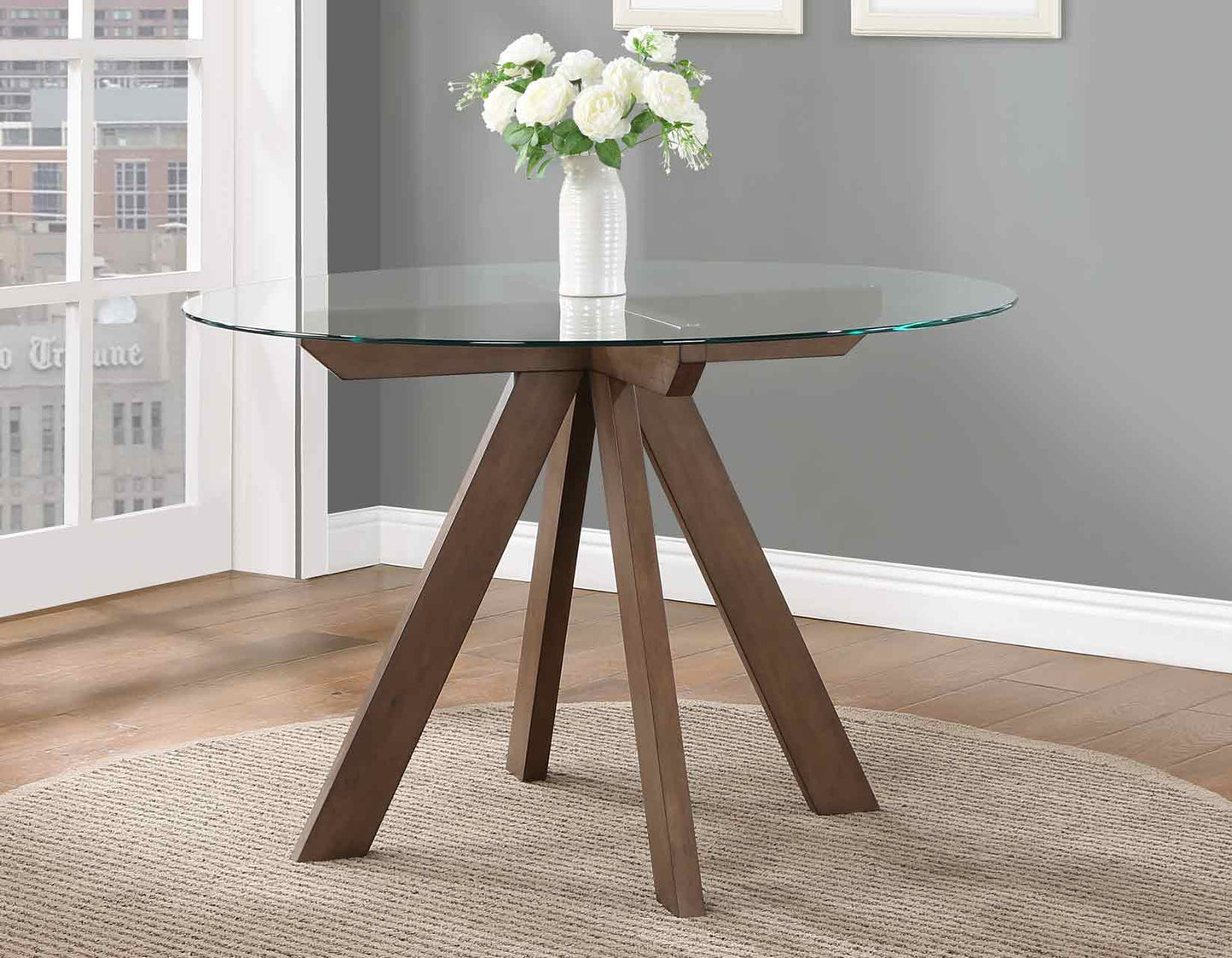 Wade 48-inch Round Glass-Top Dining Table