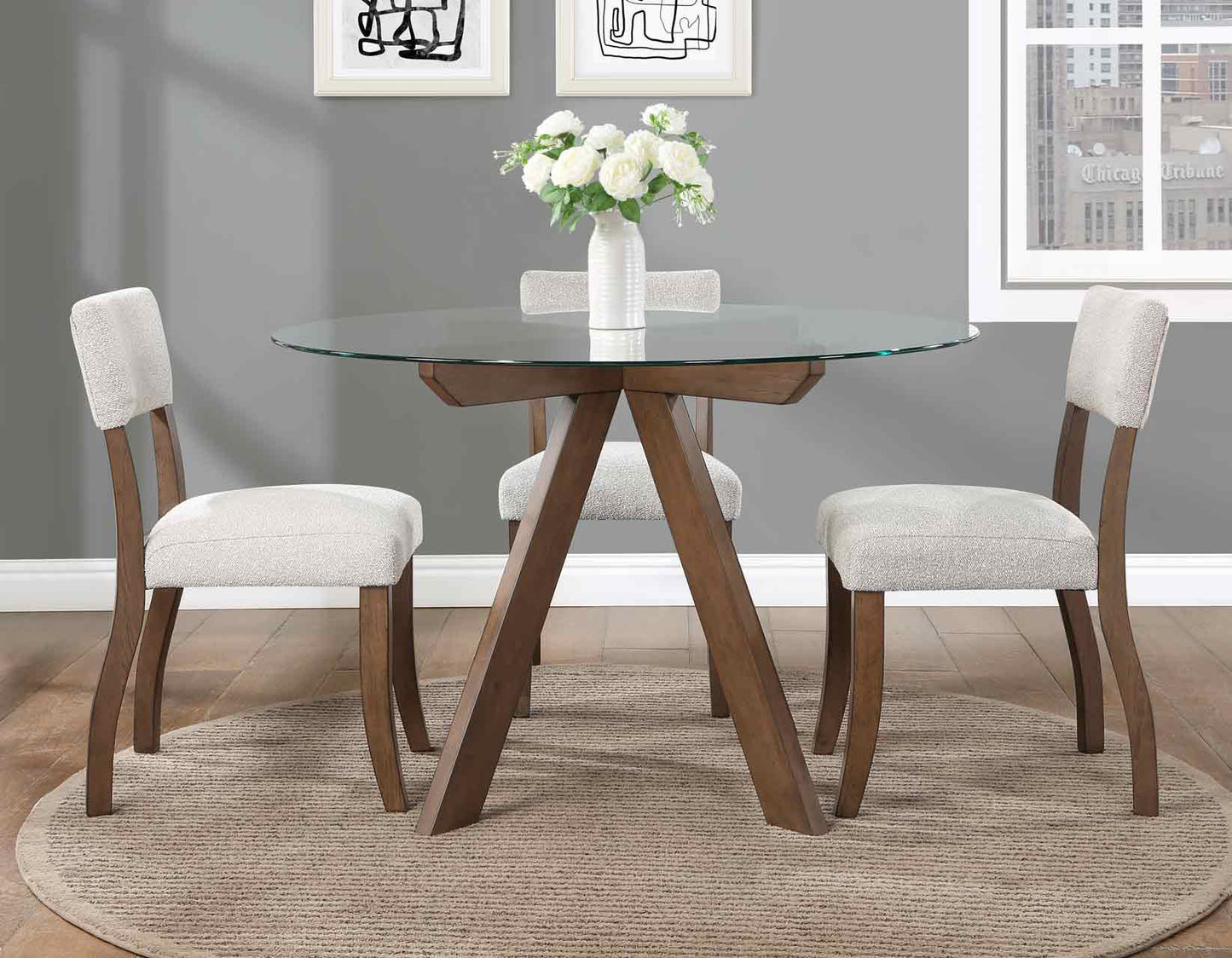 Wade 48-inch Round Glass-Top Dining Table