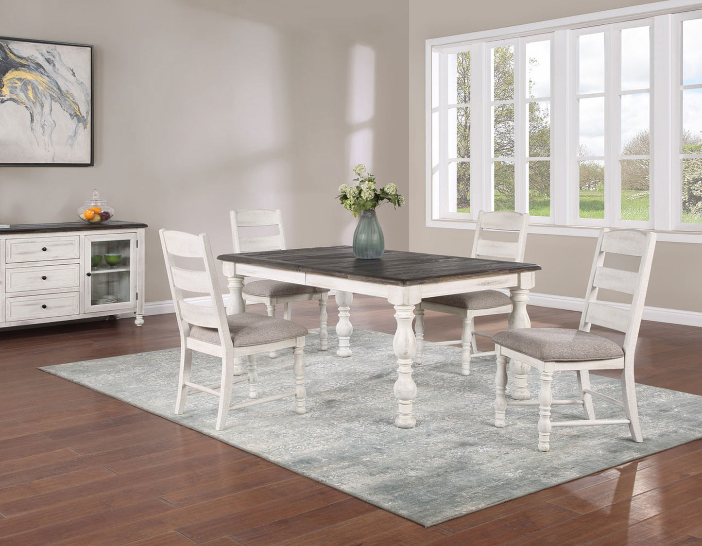 Heston 5-Piece 66-84-inch Dining Set
(Table & 4 Side Chairs)