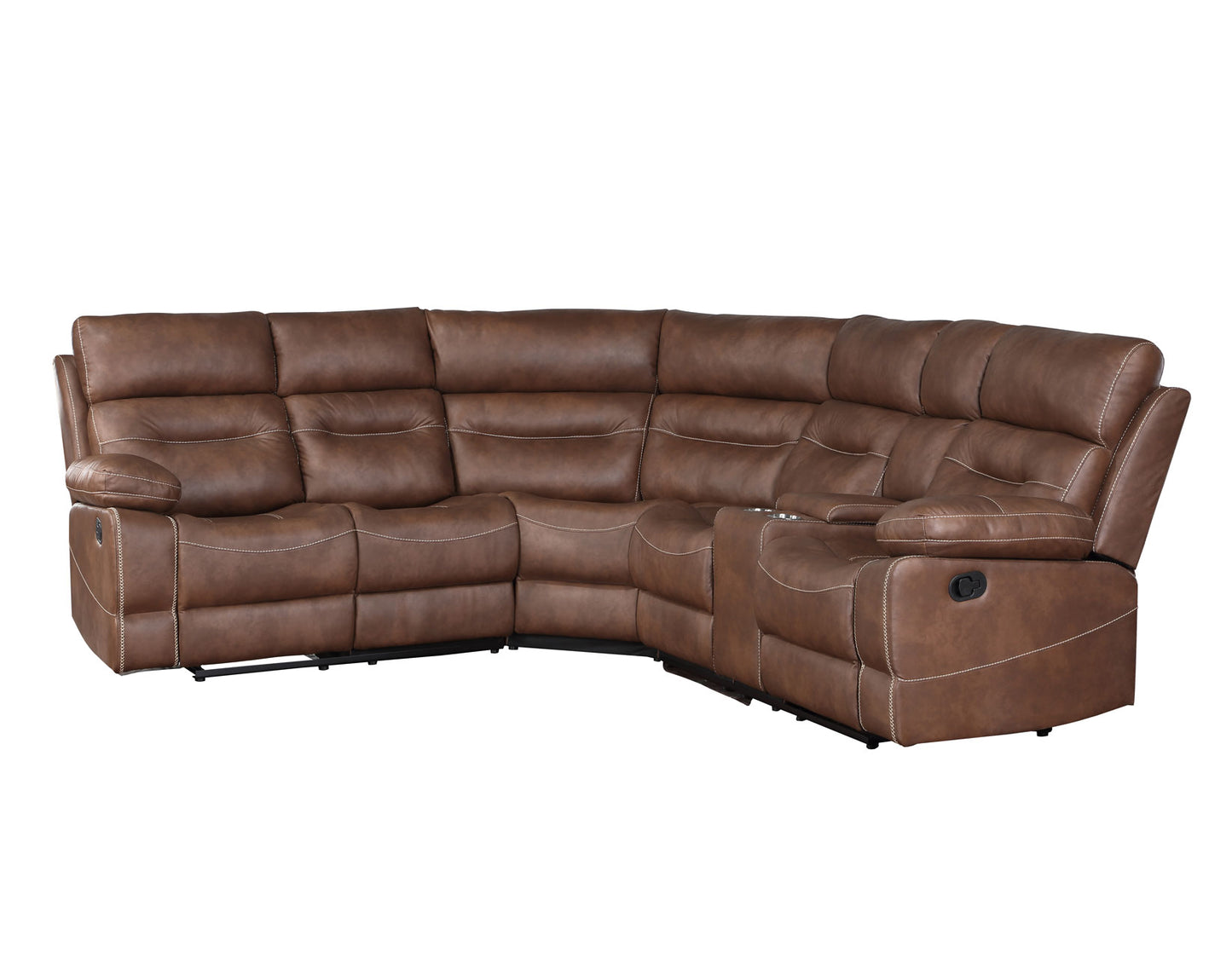 Rudger 3-Piece Manual Reclining Sectional, Chestnut