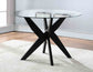 Amalie 48 inch Round Glass Top Table, Black