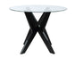 Amalie 48 inch Round Glass Top Table, Black