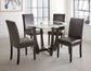 Verano 5 Piece Set
(Glass Top Table & 4 Black Side Chairs)