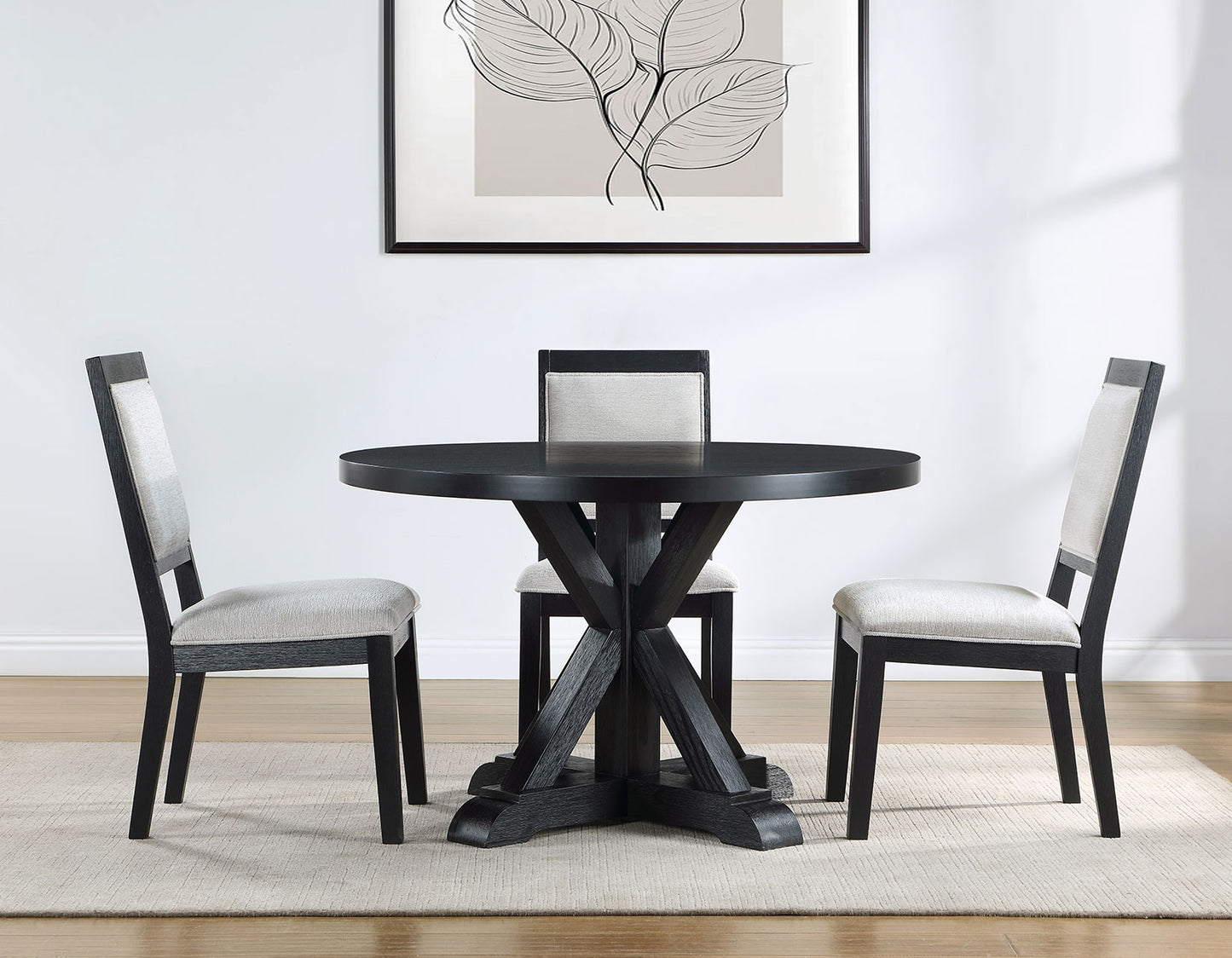 Molly 5-Piece 48-inch Round Dining Set
(Table & 4 Side Chairs)