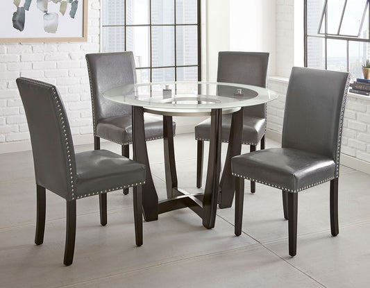 Verano 5-Piece 45-inch Round Dining Set
(Table & 4 Side Chairs)