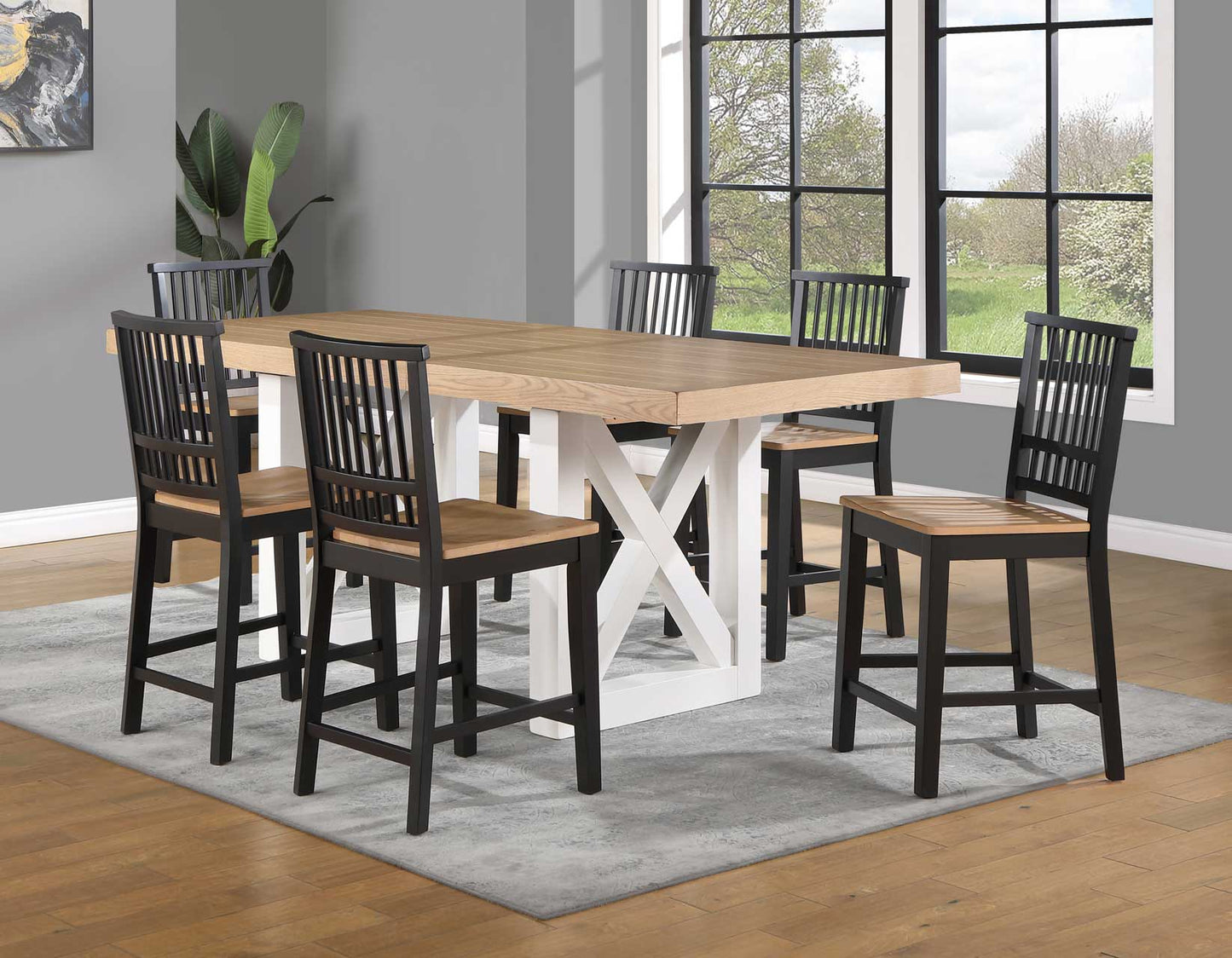 Magnolia 5-Piece 80-96-inch Counter Height Dining Set
(Table & 4 Counter Chairs)