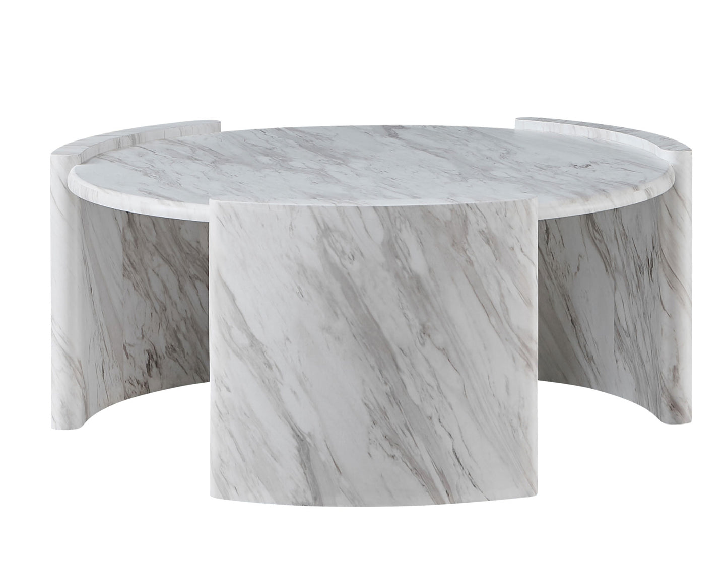 Merino Faux-Marble Round Cocktail Table