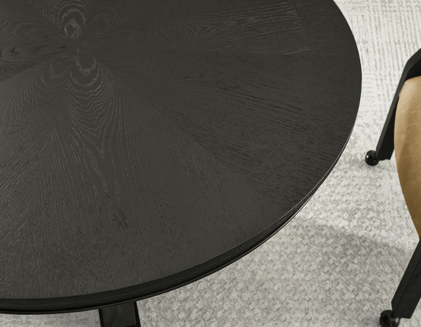 Rylie 48-inch Round Dining Table, Black Finish