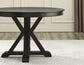 Rylie 48-inch Round Dining Table, Black Finish