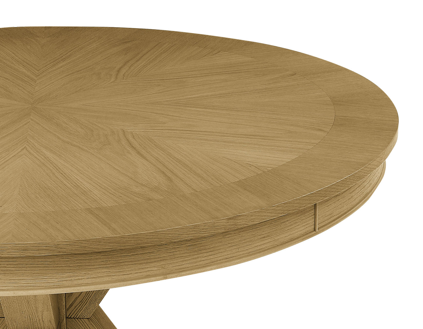 Rylie 48-inch Round Dining Table with Folding Game Top, Natural Finish