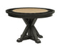 Rylie 48-inch Round Dining Table with Folding Game Top, Black Finish