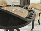 Rylie 48-inch Round Dining Table with Folding Game Top, Black Finish