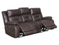 Aria Dual-Power Reclining Sofa, Saddle Brown