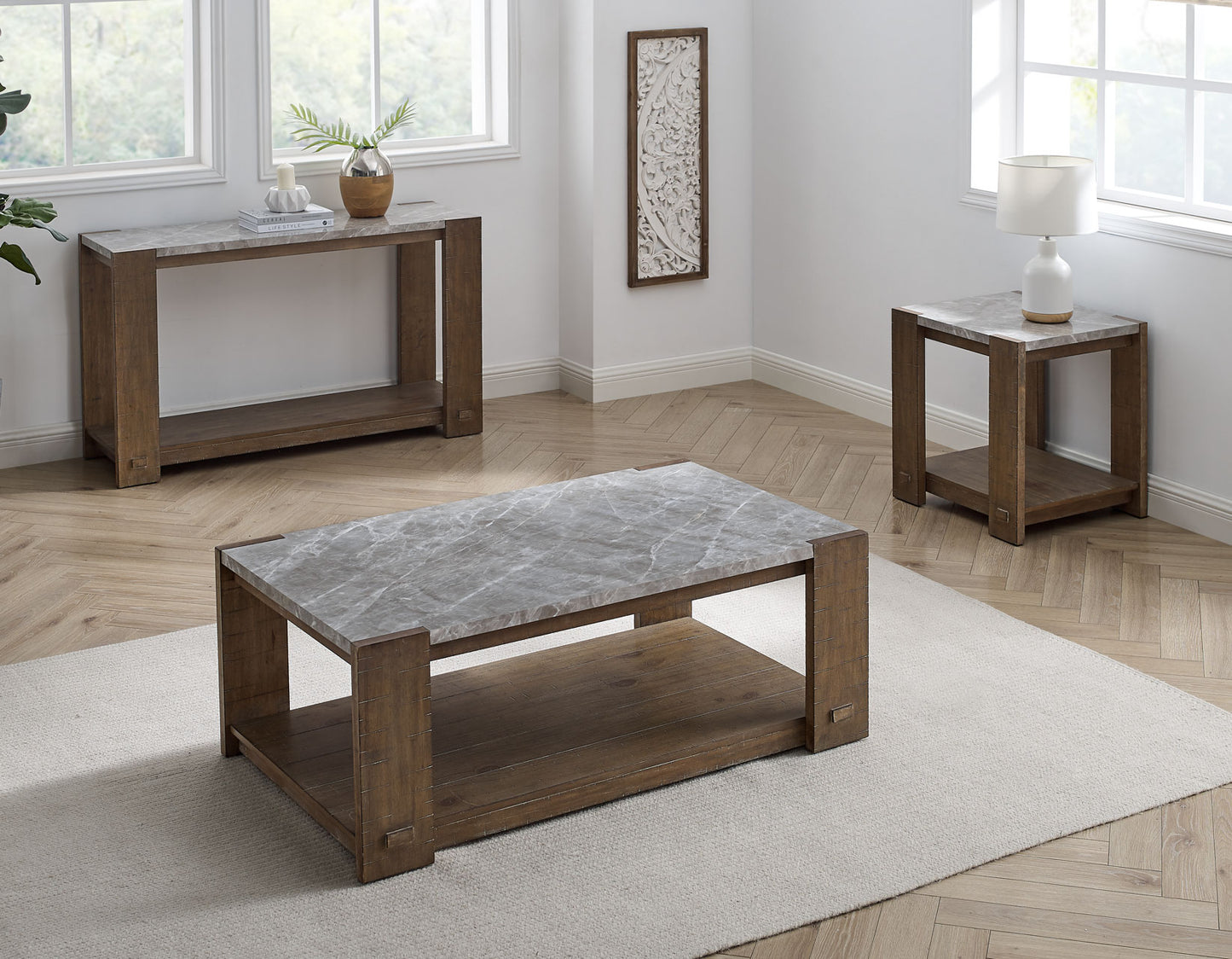 Libby 3-Piece Sintered Stone Table Set