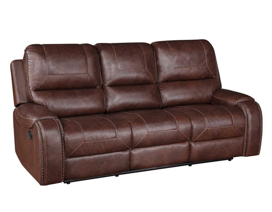 Keily Manual Reclining Sofa w/Dropdown Table, Brown