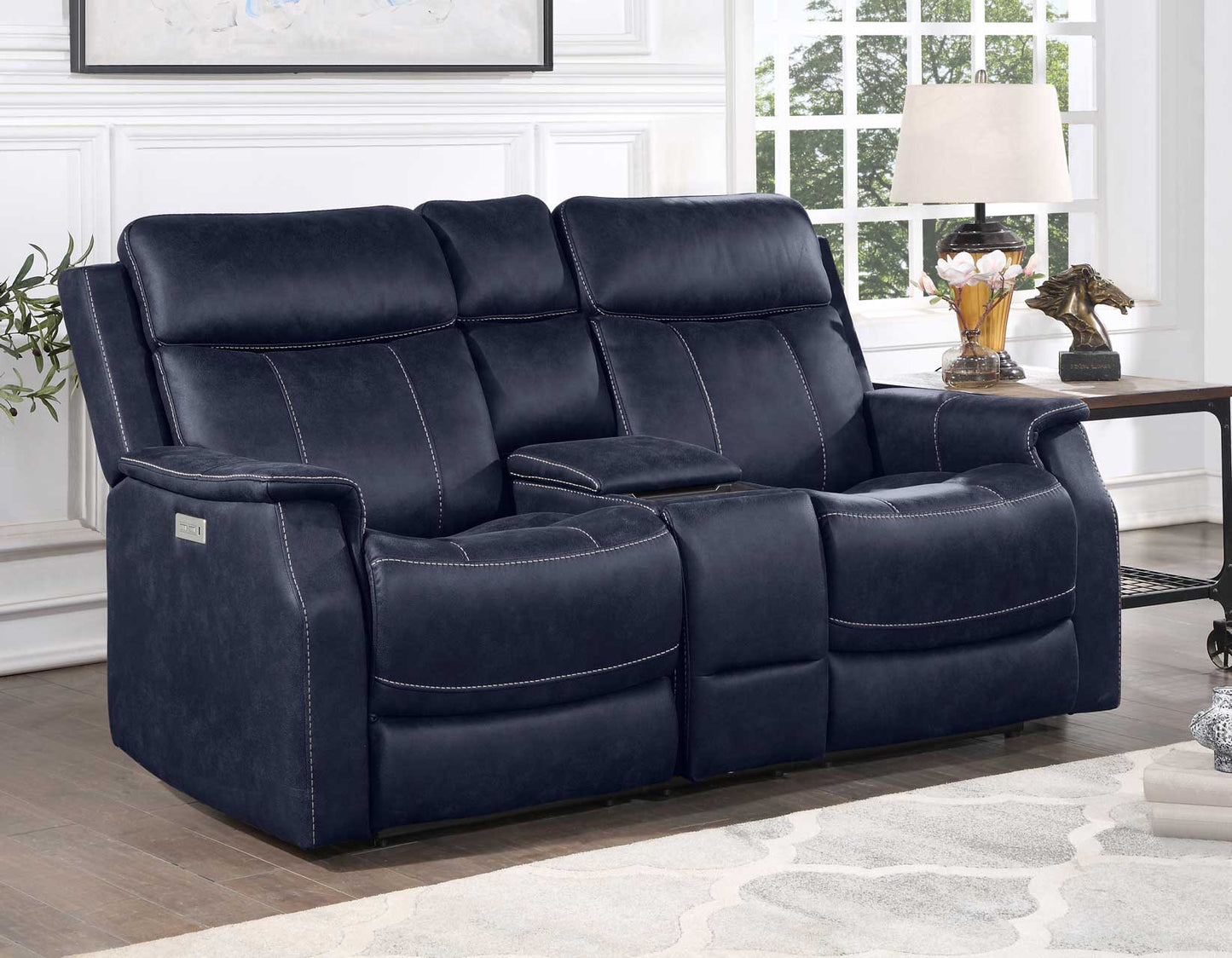 Valencia 3-Piece Dual-Power Ocean Blue Reclining Set
(Sofa, Loveseat & Chair)