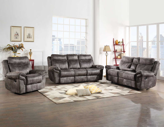 Nashville 3-Piece Manual Reclining Set, Grey